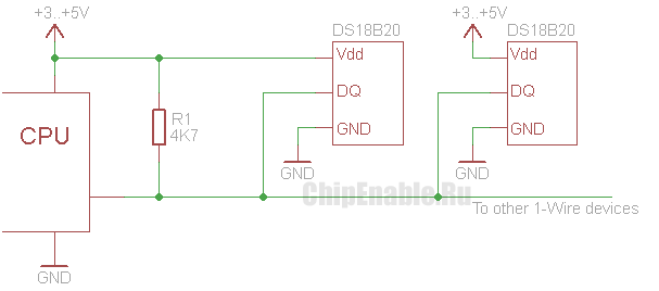 Подключение датчика DS18B20 к микроконтроллеру