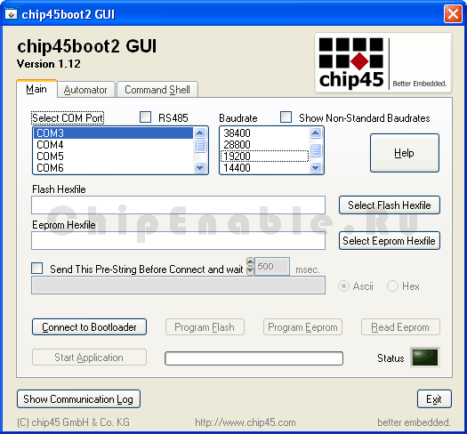 Оболочка для работы с загрузчиком от Chip45